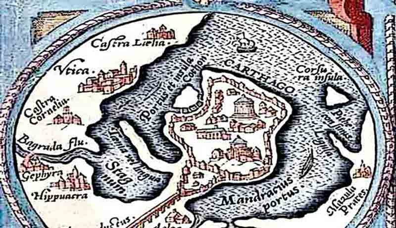 historic map of Carthage and Tunisia