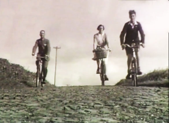 The Balfours cycling in Westray