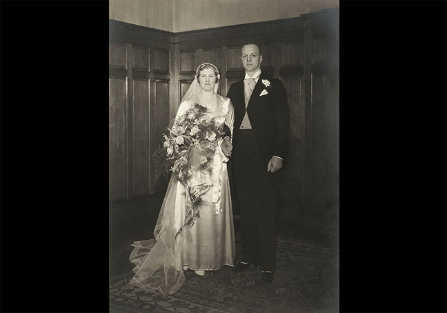 Wedding of Joyce's parents, Jessie Durie and Walter Pryde, 1934