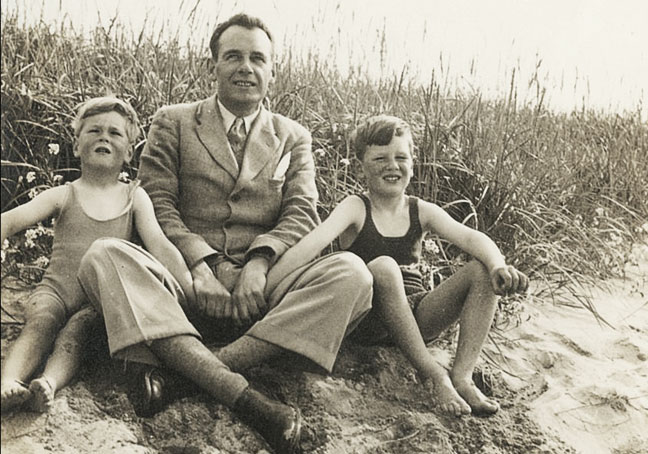William, Francis and Ian, Spiggie Bay, Shetland, August 1938
