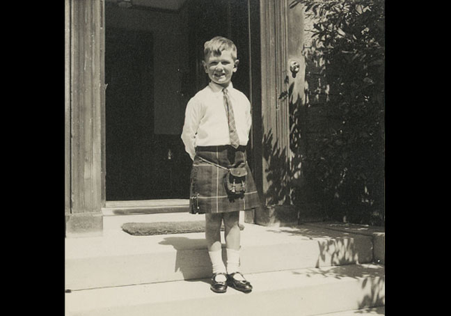 Ian outside Lomond House, York Road, 1937