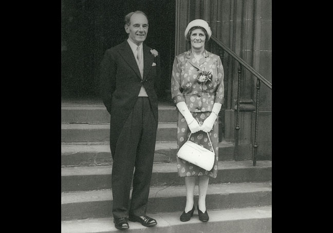 Francis and Isobel at a wedding in Dundee, 1960